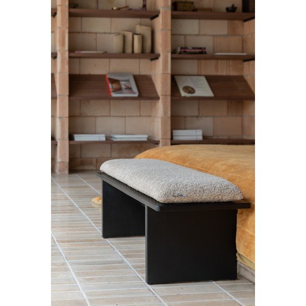 Béžová lavice z textilie bouclé Shiho – Dutchbone-image-1