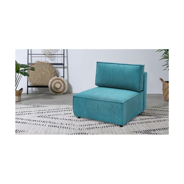 Modrý manšestrový modul pohovky, středový díl Nihad modular – Bobochic Paris-image-1