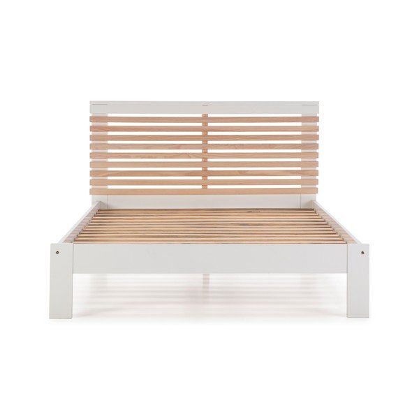 Bílá dvoulůžková postel s roštem 140x190 cm Vectra – Marckeric-image-2