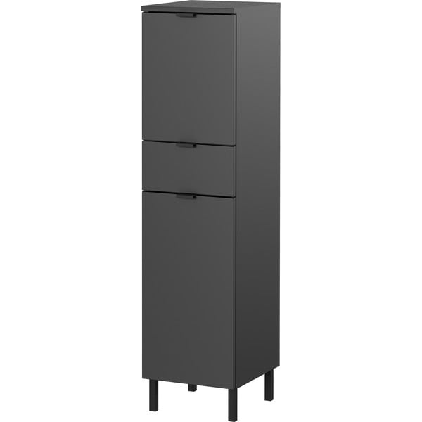 Antracitová vysoká/úzká koupelnová skříňka 30x120 cm Arcena – Germania-image-2