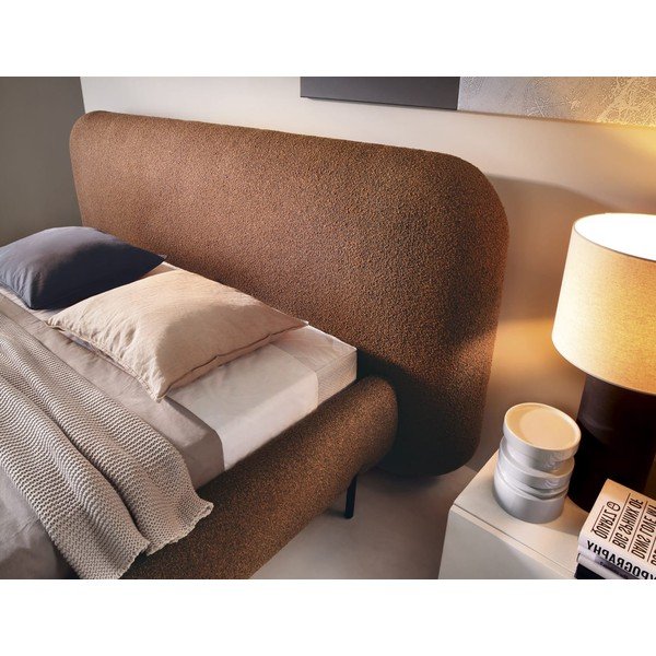 Čalouněná dvoulůžková postel s úložným prostorem s roštem 160x200 cm v terakotové barvě Pointt – ELTAP-image-3