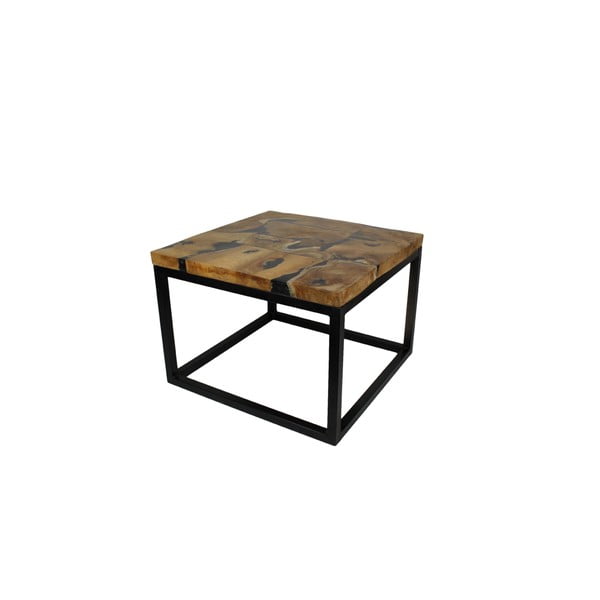 Konferenční stolek z kovu a teakového dřeva HSM collection, 55 x 40 cm