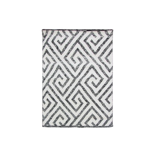 Ručně tkaný koberec Kilim Design 69 Black/White, 100x150 cm