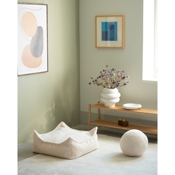 Krémový dětský sedací vak z textilie bouclé Square – Wigiwama-image-4