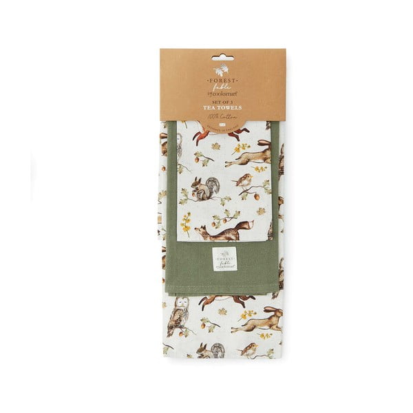 Bavlněné utěrky v sadě 3 ks 45x65 cm Forest Fable – Cooksmart ®