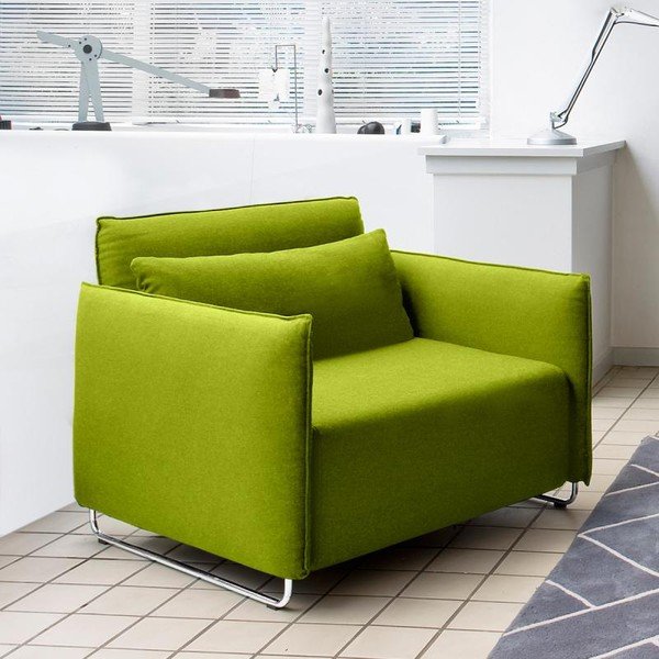 Limetkově zelené rozkládací křeslo Softline Cord-image-1