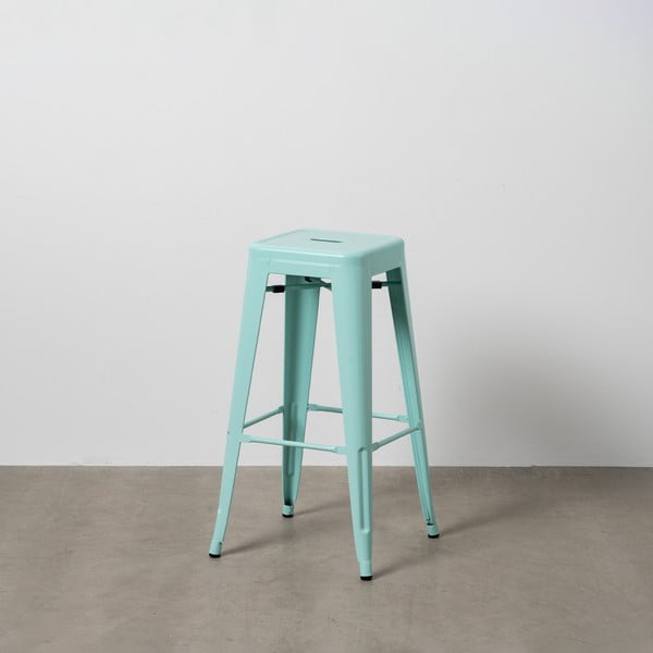 Tyrkysové kovové barové stoličky v sadě 2 ks (výška sedáku 76,5 cm) – Ixia-image-1
