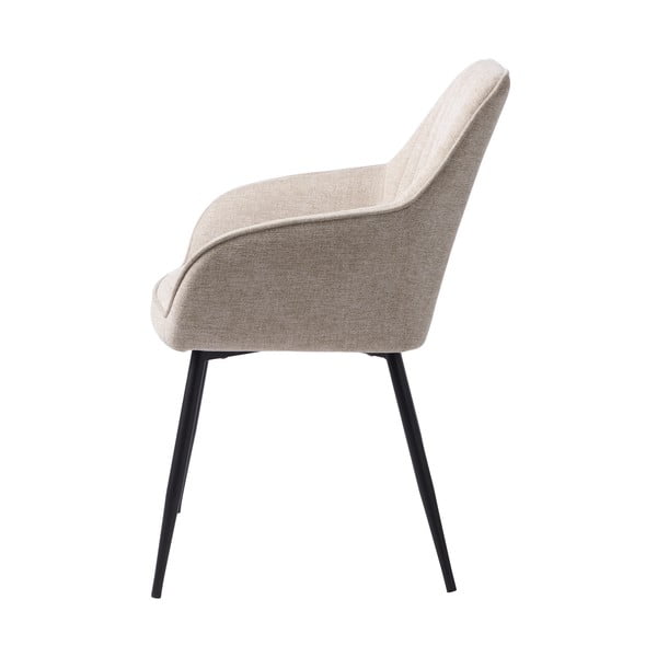 Béžové čalouněné jídelní křeslo s područkami Nolan – Unique Furniture-image-2