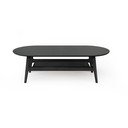 Černý konferenční stolek v dekoru dubu 60x130 cm Curved – Woodman
