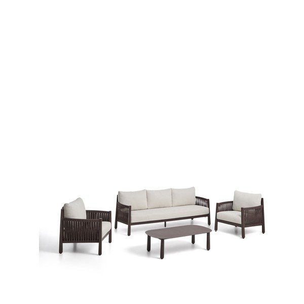 Hnědý/béžový zahradní lounge set z masivu akácie pro 5 osob Aleria – Kave Home