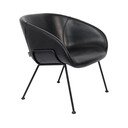 Černé křeslo z imitace kůže Zuiver Feston