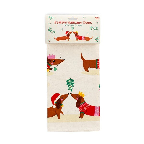 Bavlněná utěrka 70x50 cm Festive Sausage Dog – Rex London-image-4