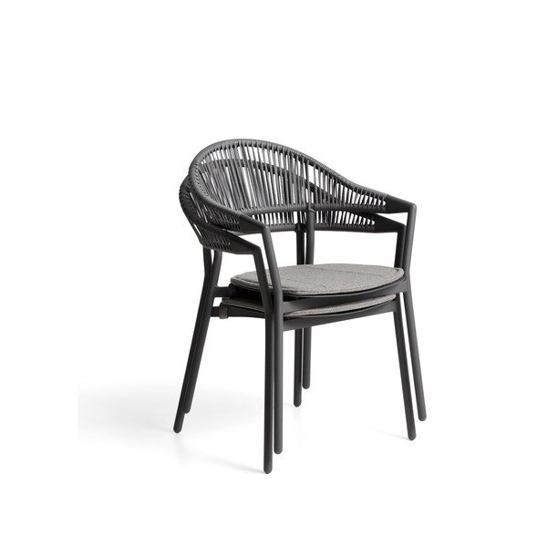 Tmavě šedá polstrovaná zahradní židle Alimia – Kave Home-image-4