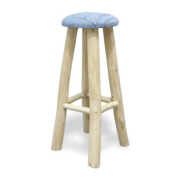 Barová stolička z teakového dřeva Bluebone Denim