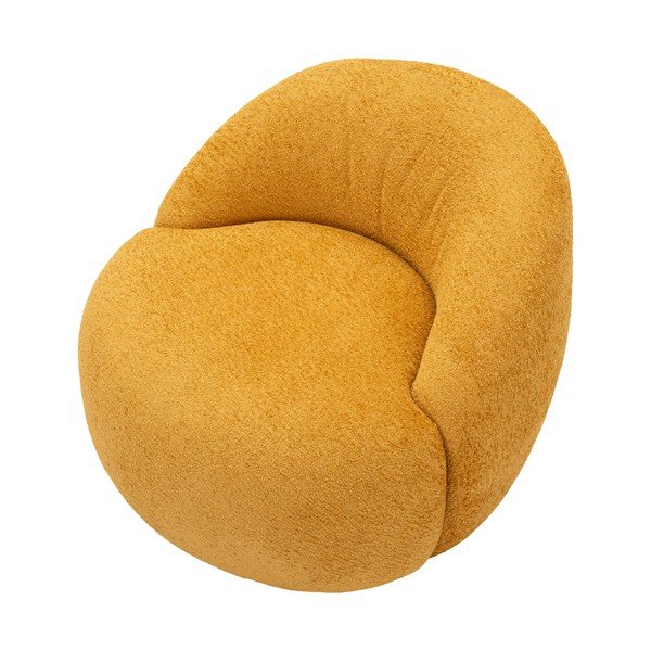 Křeslo z textilie bouclé v hořčicové barvě Ginerva – Mauro Ferretti-image-3
