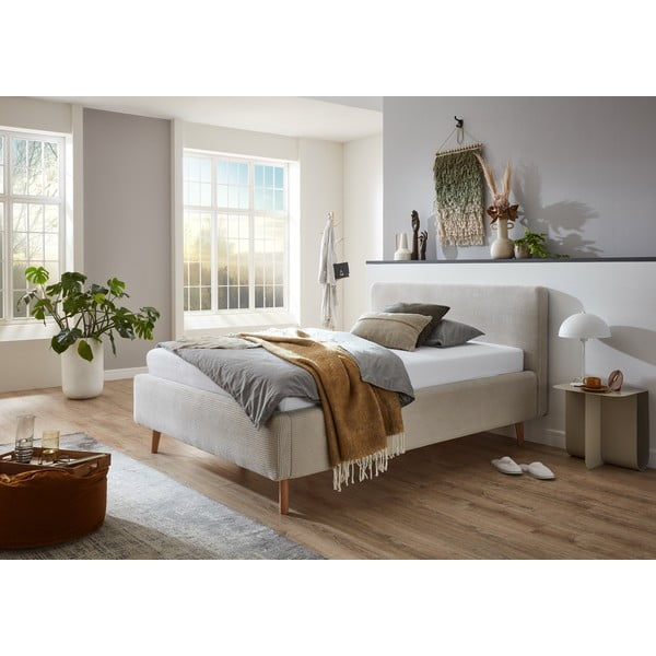 Béžová čalouněná jednolůžková postel bez roštu 120x200 cm Mattis – Meise Möbel-image-1