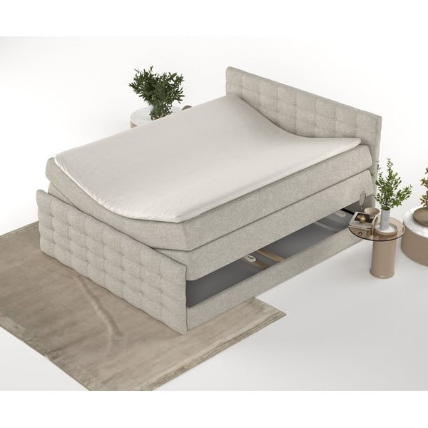 Béžová boxspring postel s úložným prostorem 180x200 cm Blend – Maison de Rêve-image-4