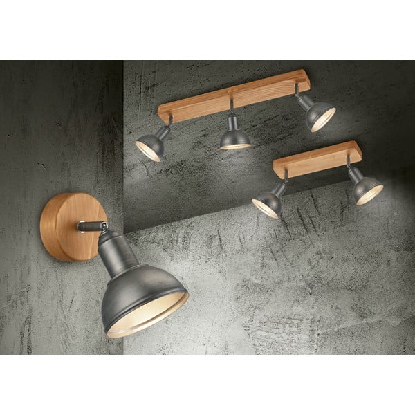 Bodové svítidlo v tmavě šedo-přírodní barvě 11x33 cm Delhi – Trio-image-1