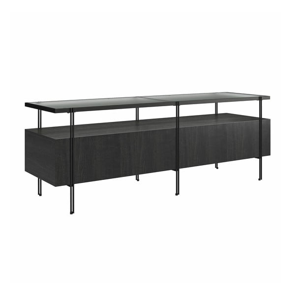 Černý TV stolek v dekoru dubu 140x50 cm Wainwright - Queer Eye-image-4