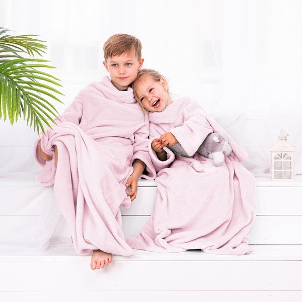 Růžová dětská televizní deka s rukávy DecoKing Lazykids-image-3