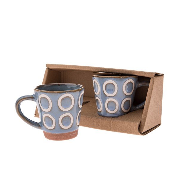 Modré keramické hrnky v sadě 2 ks na espresso 100 ml Rings – Dakls