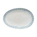 Bílo-modrý kameninový servírovací podnos Costa Nova Brisa, délka 41 cm