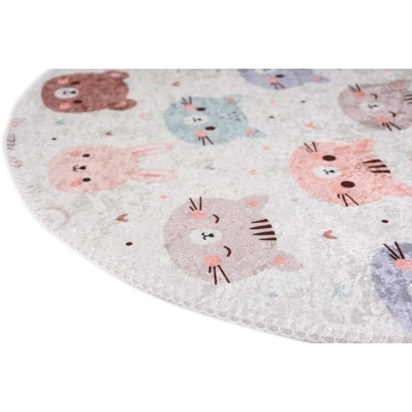Slonovinový pratelný dětský koberec ø120 cm Cute Animals – Vitaus-image-2