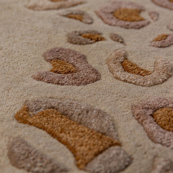 Ručně tkaný koberec s příměsí vlny v přírodní barvě 160x230 cm Leopard Frame – Flair Rugs-image-2