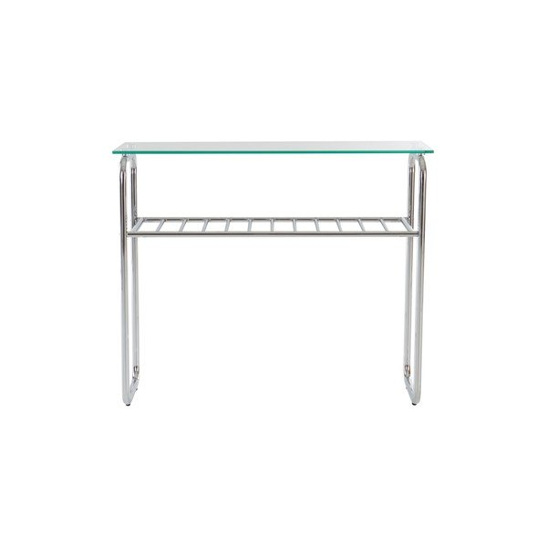 Konzolový stolek se skleněnou deskou v leskle stříbrné barvě 32x100 cm Walle – Jotex-image-2