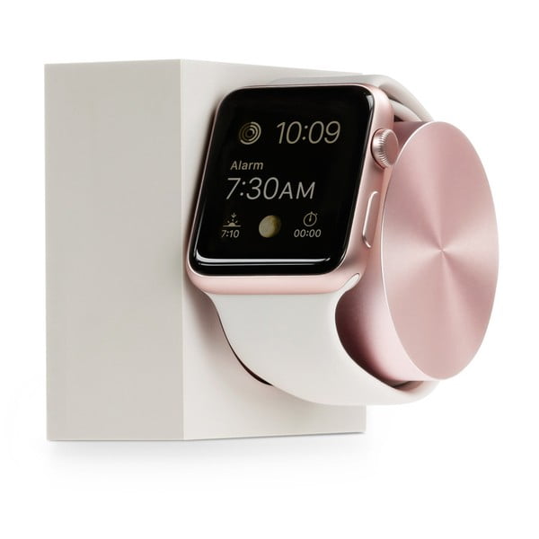 Bílo-růžový mramorový nabíjecí stojánek pro Apple Watch Native Union Dock
