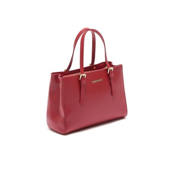 Růžová kožená kabelka Isabella Rhea Classic Rosso-image-4
