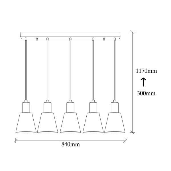 Černé závěsné svítidlo pro 5 žárovek Opviq lights Kem-image-3