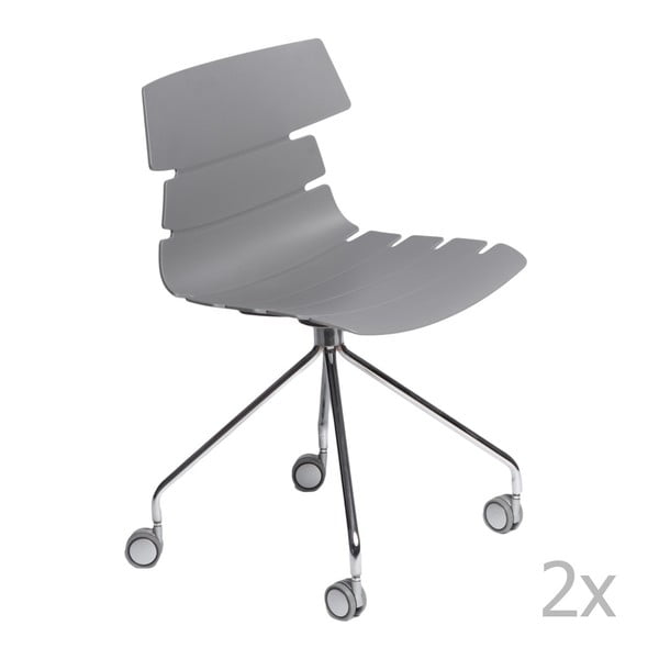 Sada 2 šedých židlí D2 Techno Roll