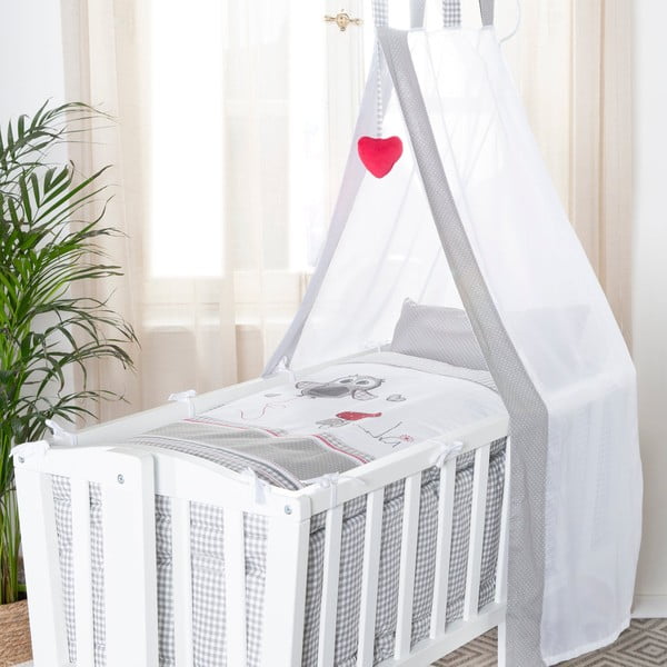 Bílá kolébka na kolečkách s nebesy 40x90 cm Adam & Eule – Roba-image-2