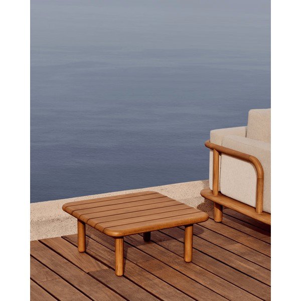 Zahradní odkládací stolek z teakového dřeva 70x70 cm Turqueta – Kave Home-image-1