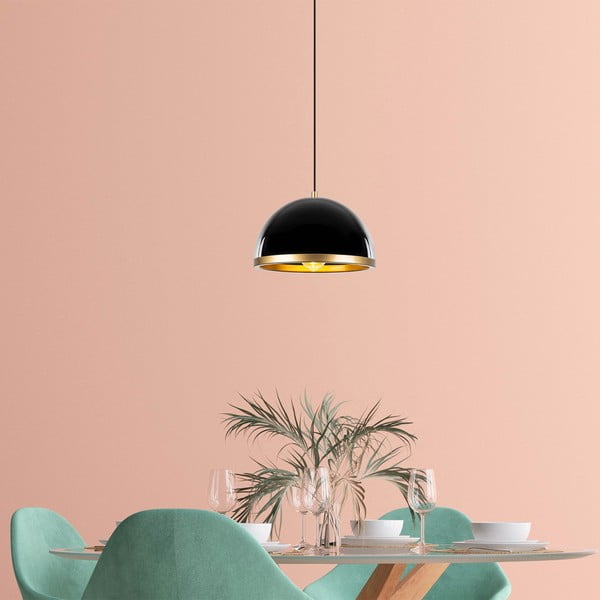 Závěsné svítidlo v černé a zlaté barvě s kovovým stínidlem ø 30 cm Ferenci – Opviq lights-image-3