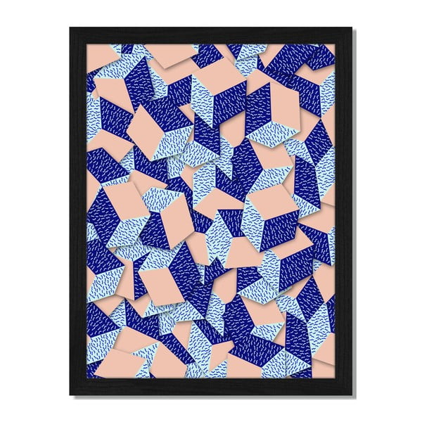 Obraz v rámu Liv Corday Provence Blue Mosaic, 30 x 40 cm