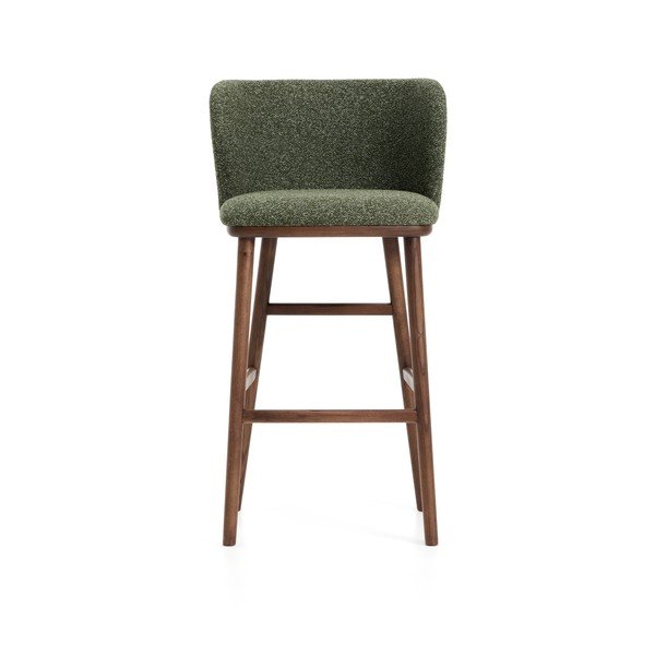 Tmavě zelená čalouněná barová židle (výška sedáku 75 cm) Ciselia – Kave Home-image-3