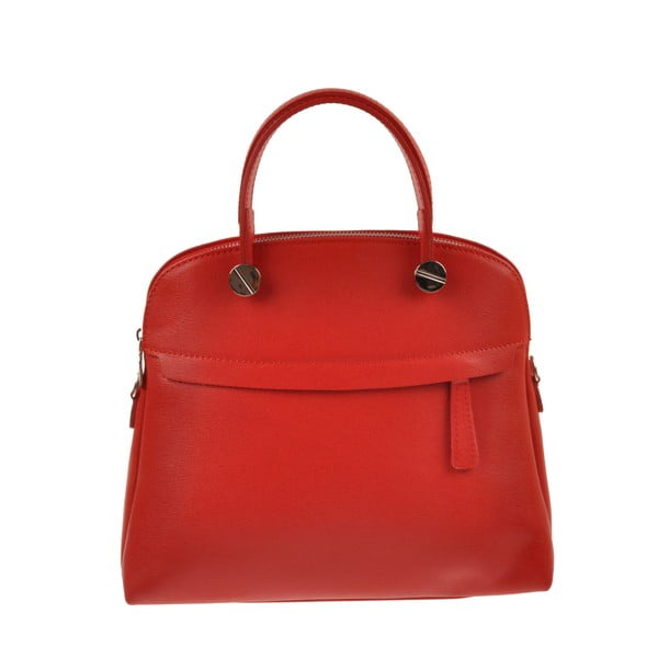 Červená kožená kabelka Florence Bags Yutz