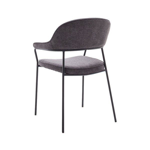 Tmavě šedá jídelní židle s područkami Kindersley – Unique Furniture-image-3