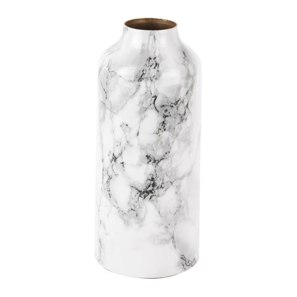 Bílo-černá železná váza PT LIVING Marble, výška 20 cm