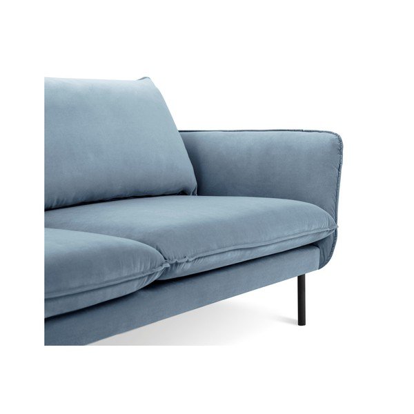 Světlé modrá sametová pohovka Cosmopolitan Design Vienna, 230 cm-image-3