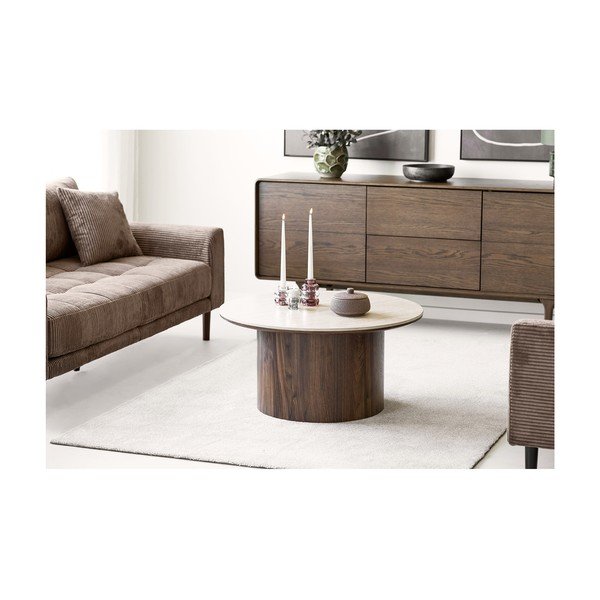 Tmavě hnědá komoda v dekoru dubu 180x75x45 cm Darwin – House Nordic-image-4