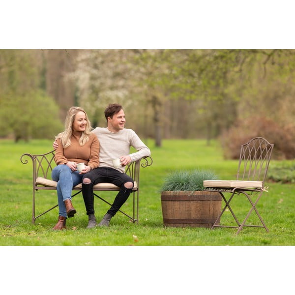 Hnědá kovová zahradní lavice – Esschert Design-image-1