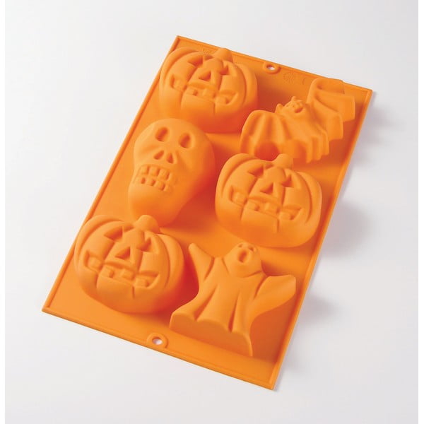 Oranžová silikonová forma na pečení Lékué Halloween Mould