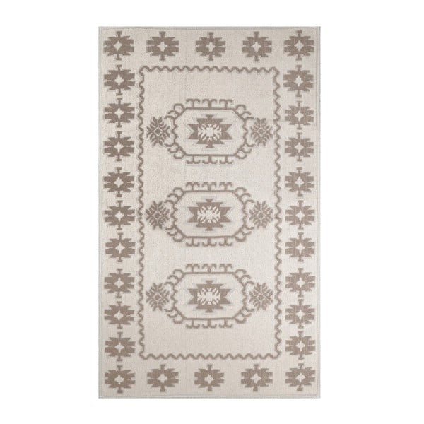 Krémový koberec s příměsí bavlny Yoruk Coffee, 80 x 150 cm