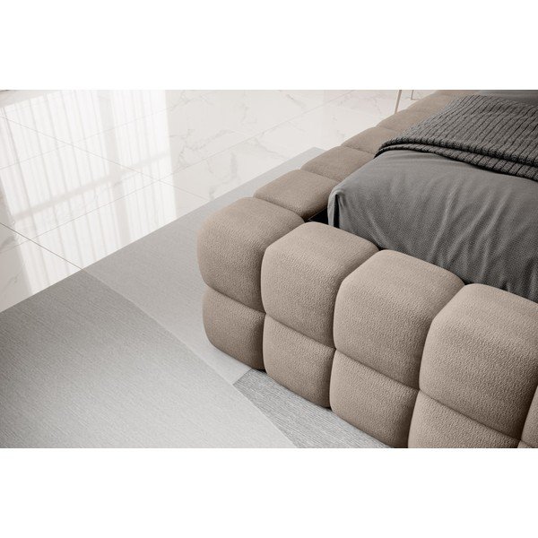 Světle hnědá čalouněná dvoulůžková postel s úložným prostorem s roštem 140x200 cm Dizzle – ELTAP-image-3