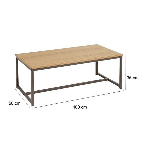 Konferenční stolek v přírodní barvě 50x100 cm – Casa Selección-image-3
