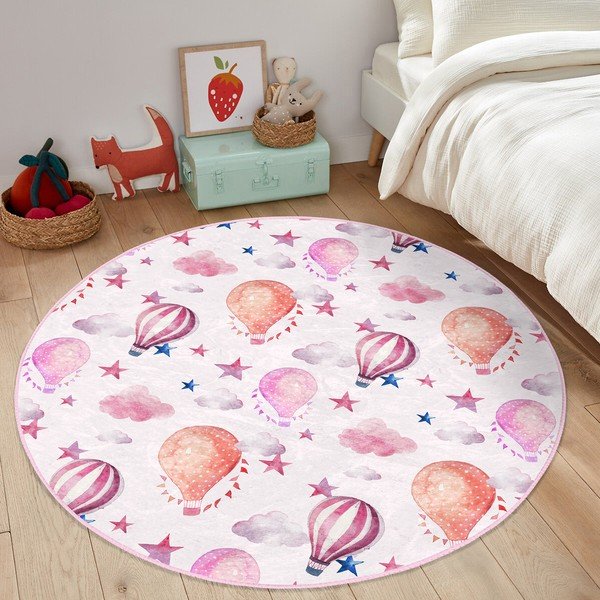 Růžový dětský koberec ø 120 cm Comfort – Mila Home-image-2
