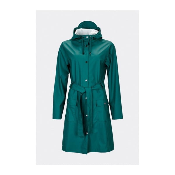 Tmavě zelený dámský plášť s vysokou voděodolností Rains Curve Jacket, velikost L / XL